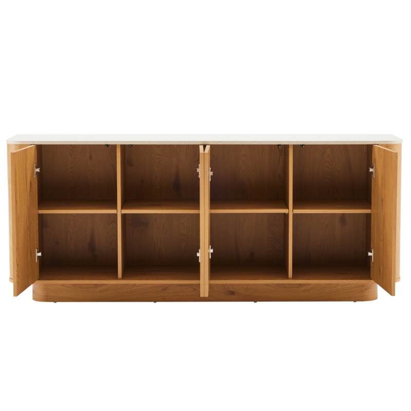 Aparador efecto madera FSC® 4 puertas 180 cm estilo scandinavo (3/7)
