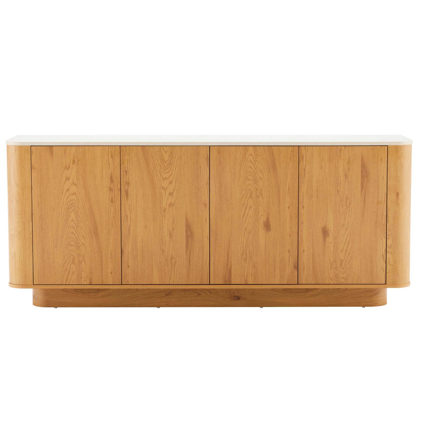Aparador efecto madera FSC® 4 puertas 180 cm estilo scandinavo