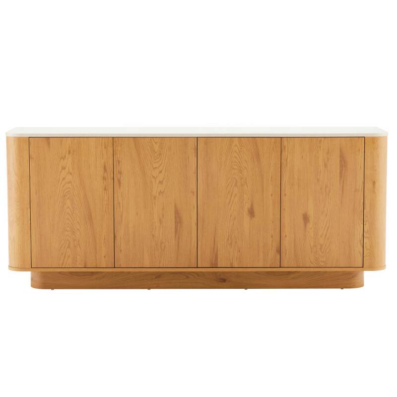Aparador efecto madera FSC® 4 puertas 180 cm estilo scandinavo (2/7)
