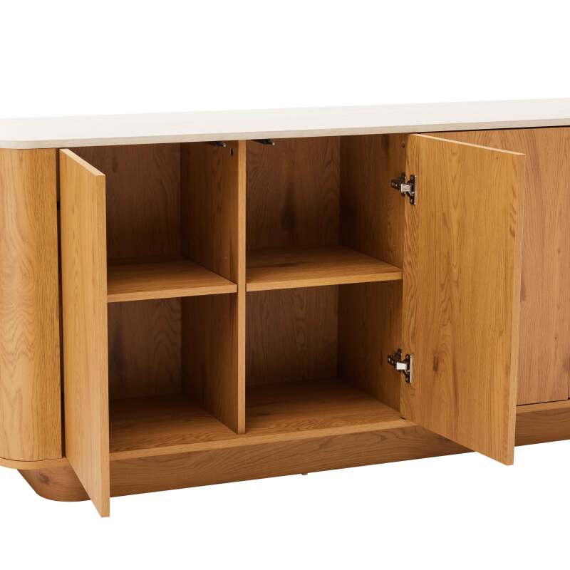 Aparador efecto madera FSC® 4 puertas 180 cm estilo scandinavo (6/7)