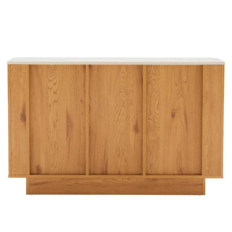 Aparador efecto madera FSC® 3 puertas 120 cm estilo escandinavo (4/7)