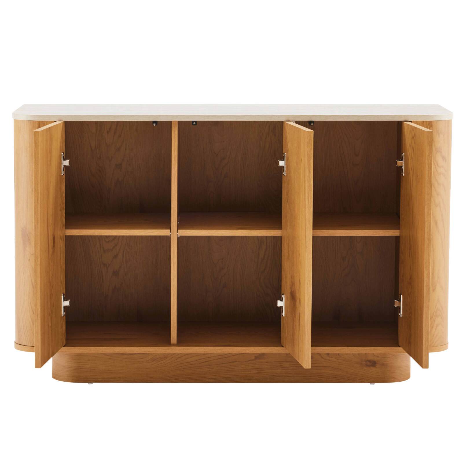 Aparador efecto madera FSC® 3 puertas 120 cm estilo escandinavo