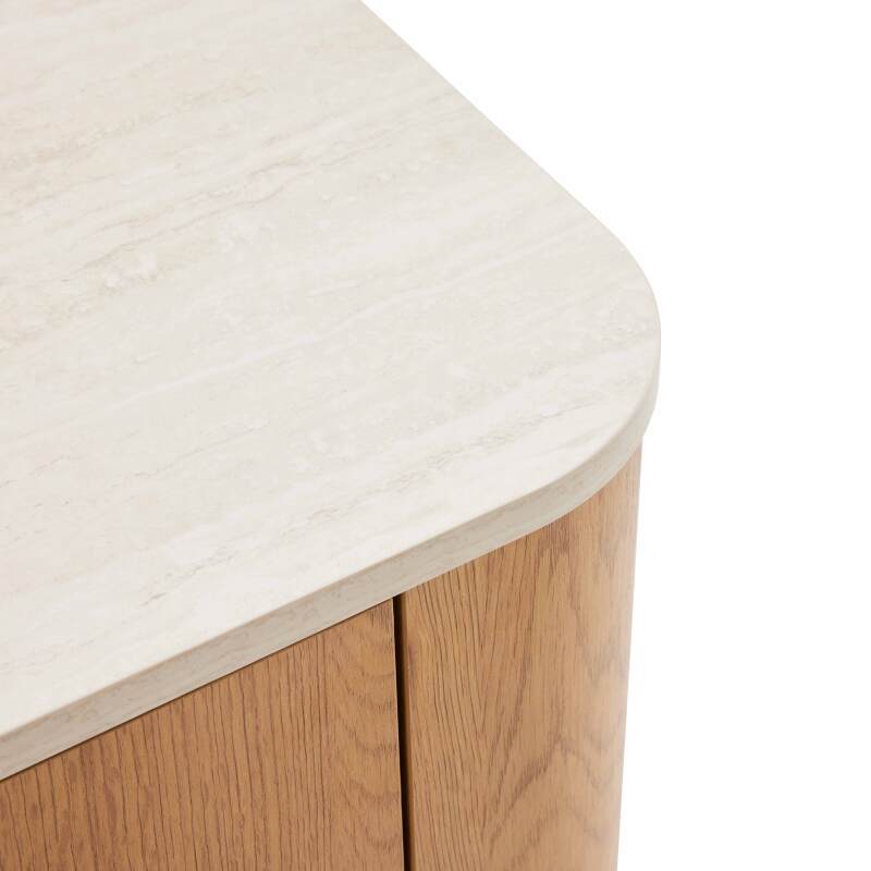 Aparador efecto madera FSC® 3 puertas 120 cm estilo escandinavo (5/7)