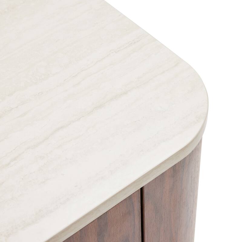 Aparador efecto madera FSC® 3 puertas 120 cm estilo escandinavo (5/7)