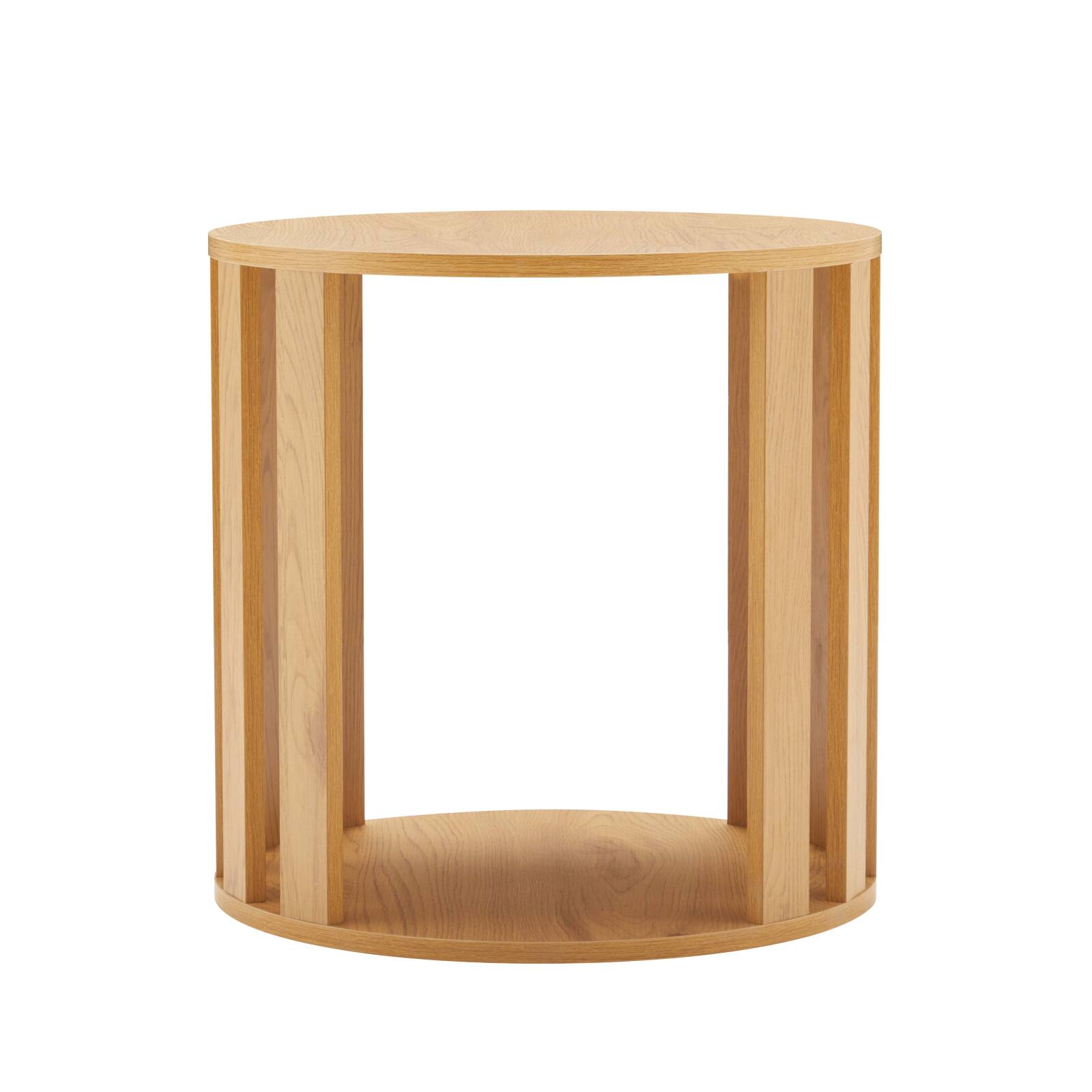 Mesa de centro efecto madera FSC® redonda Ø50 cm