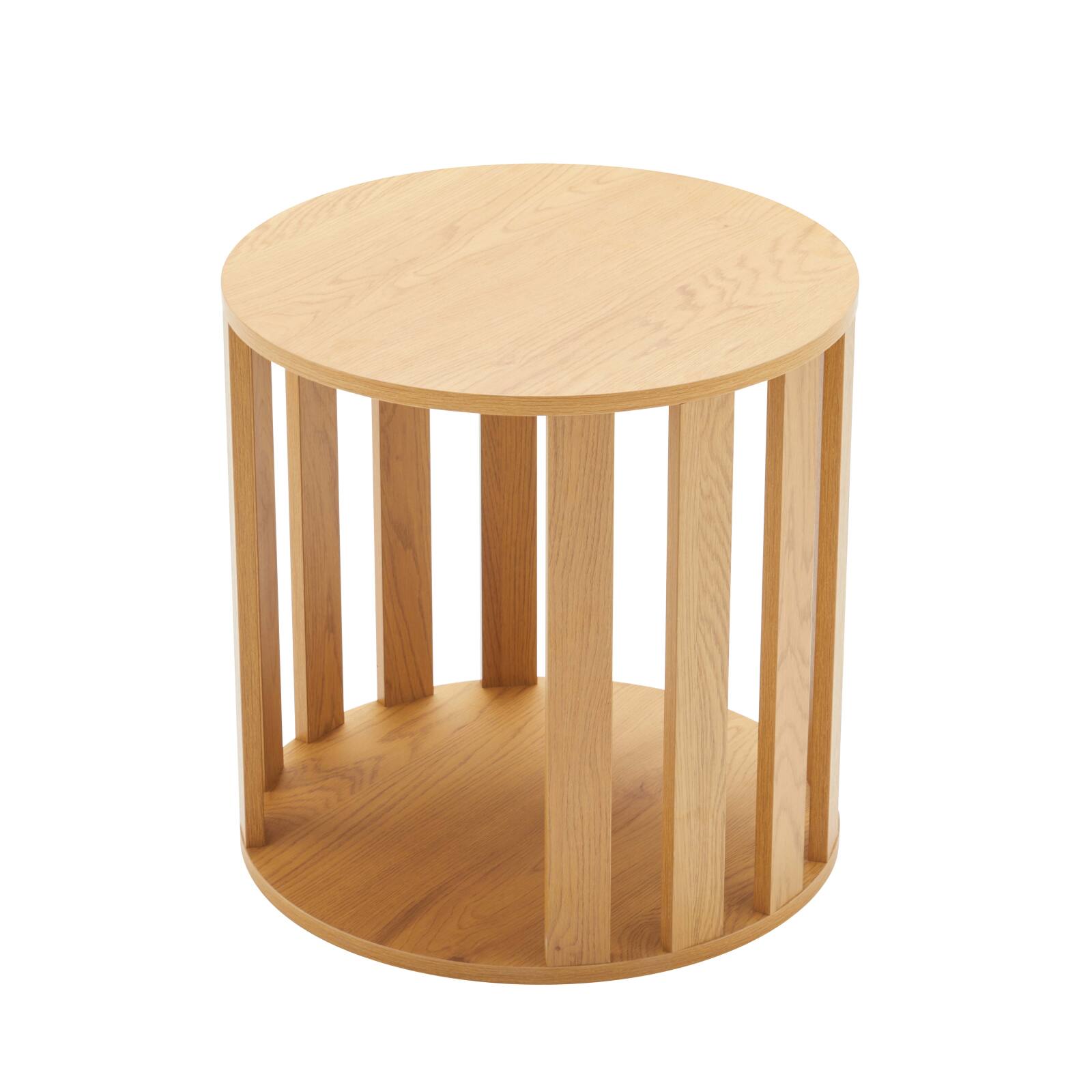 Mesa de centro efecto madera FSC® redonda Ø50 cm