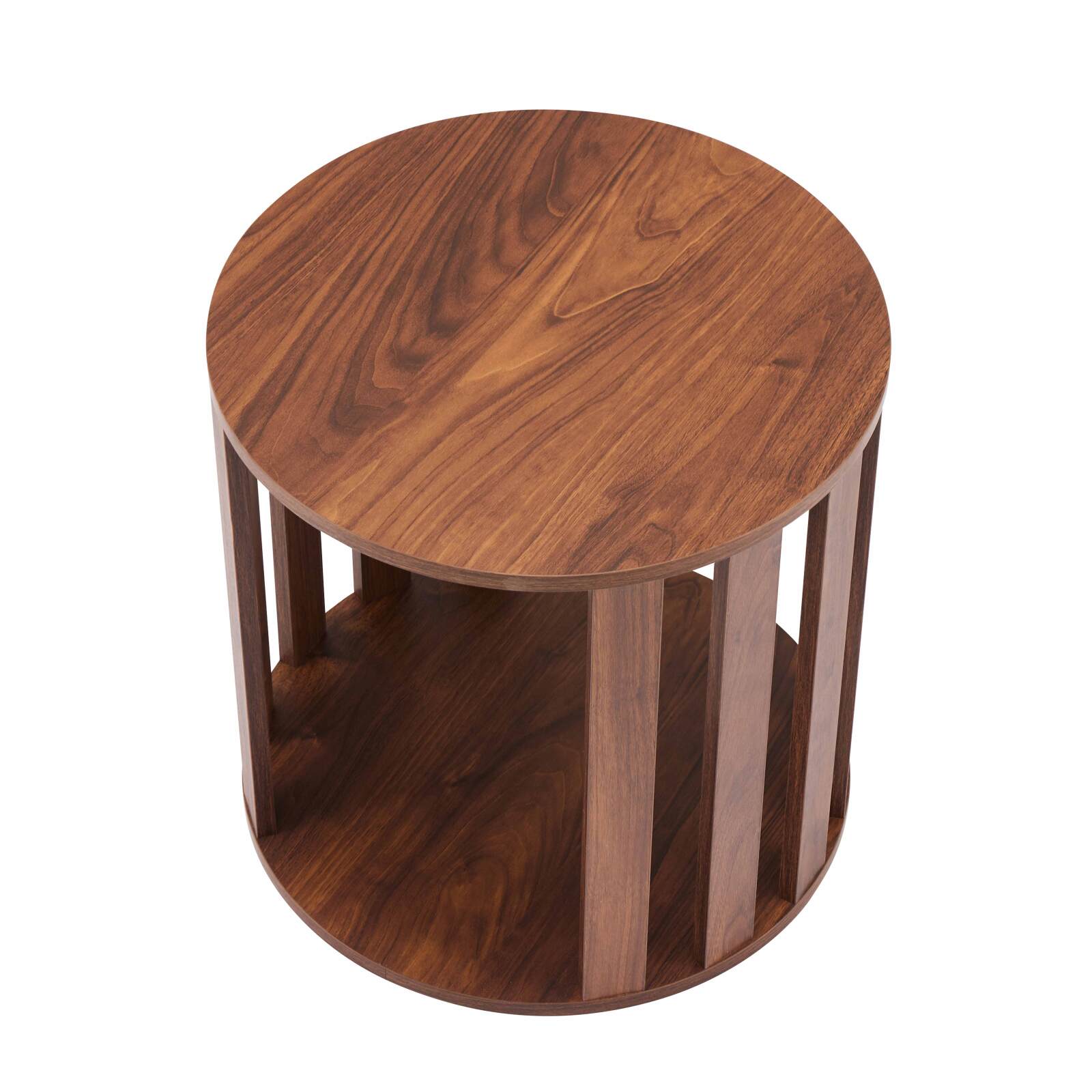 Mesa de centro efecto madera FSC® redonda Ø50 cm