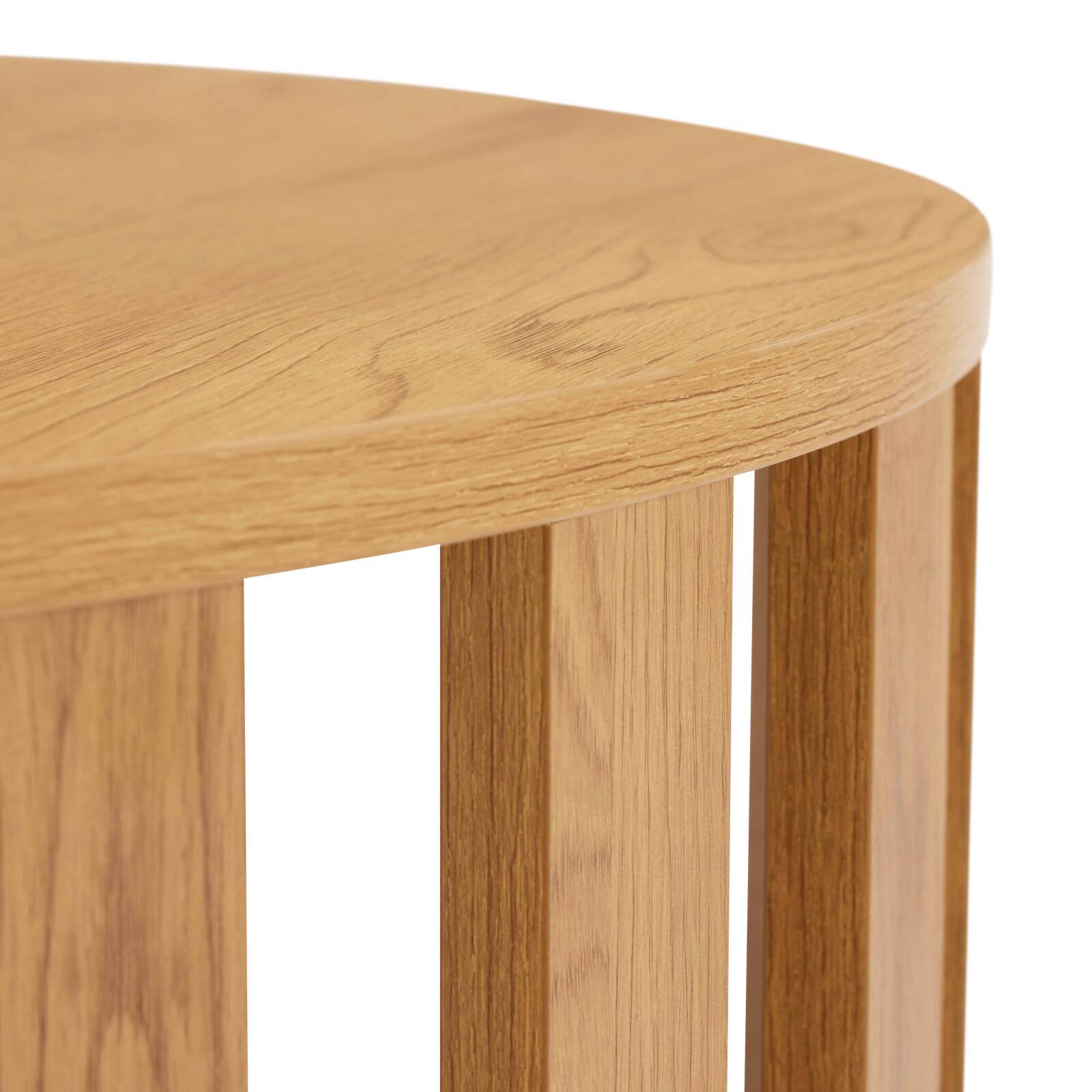 Mesa de centro efecto madera FSC® redonda Ø75 cm