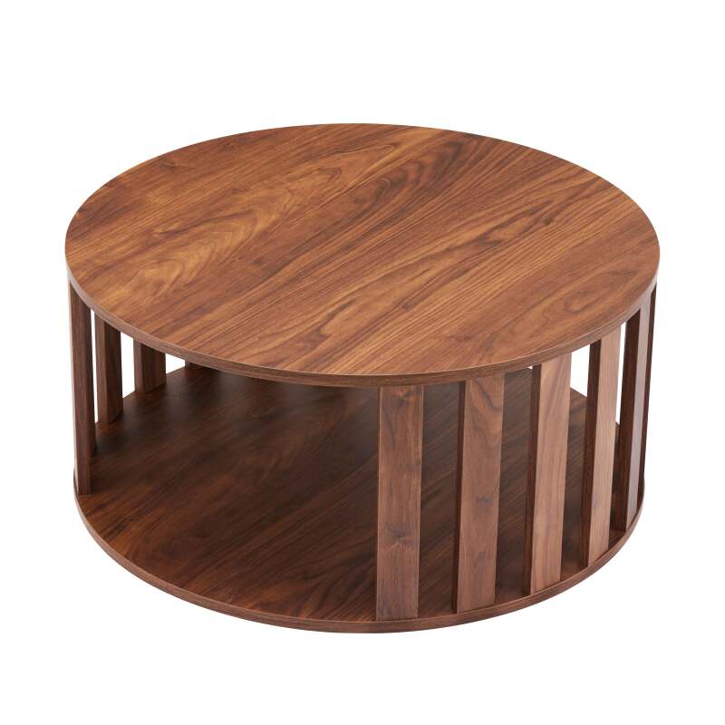 Mesa de centro efecto madera FSC® redonda Ø75 cm (4/7)