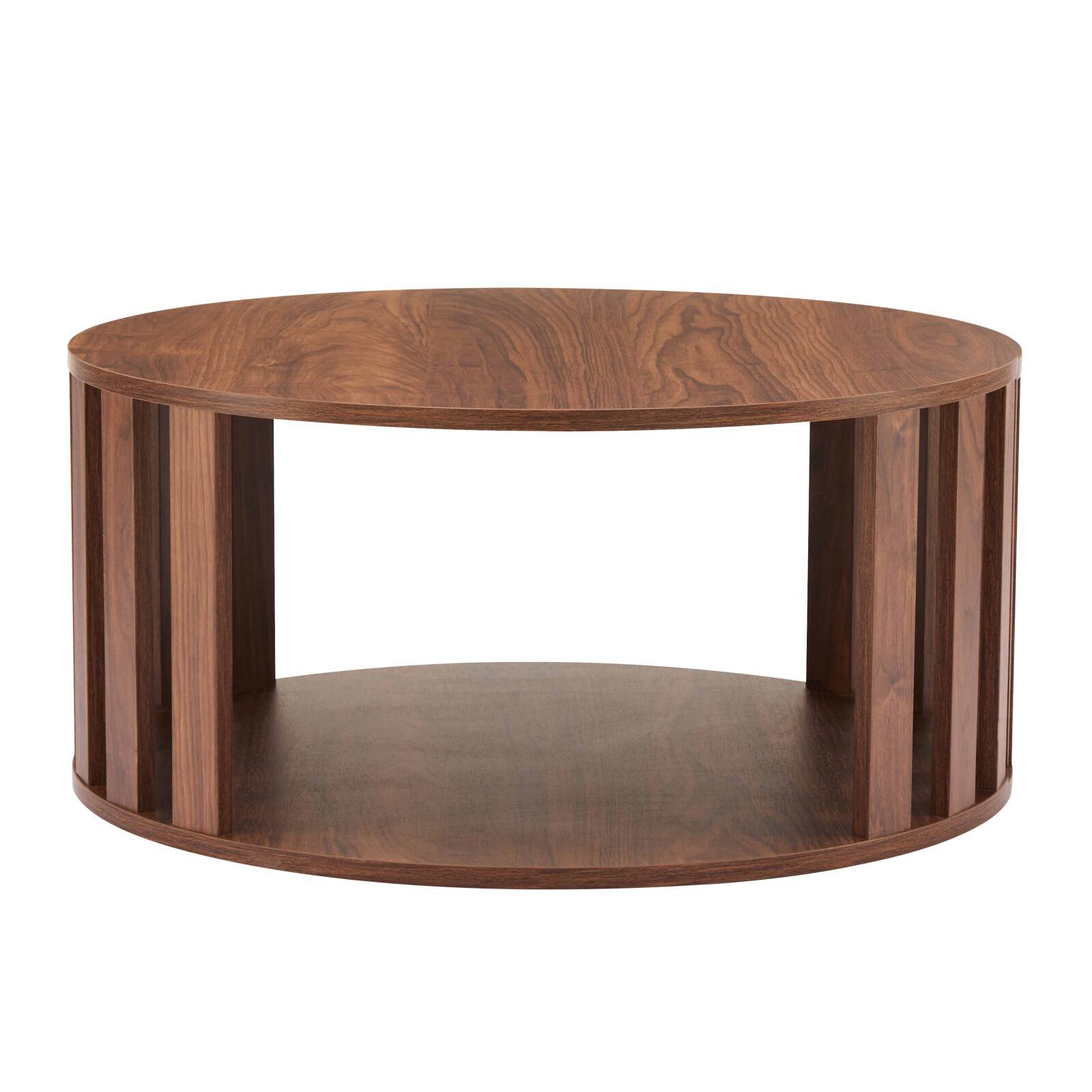 Mesa de centro efecto madera FSC® redonda Ø75 cm