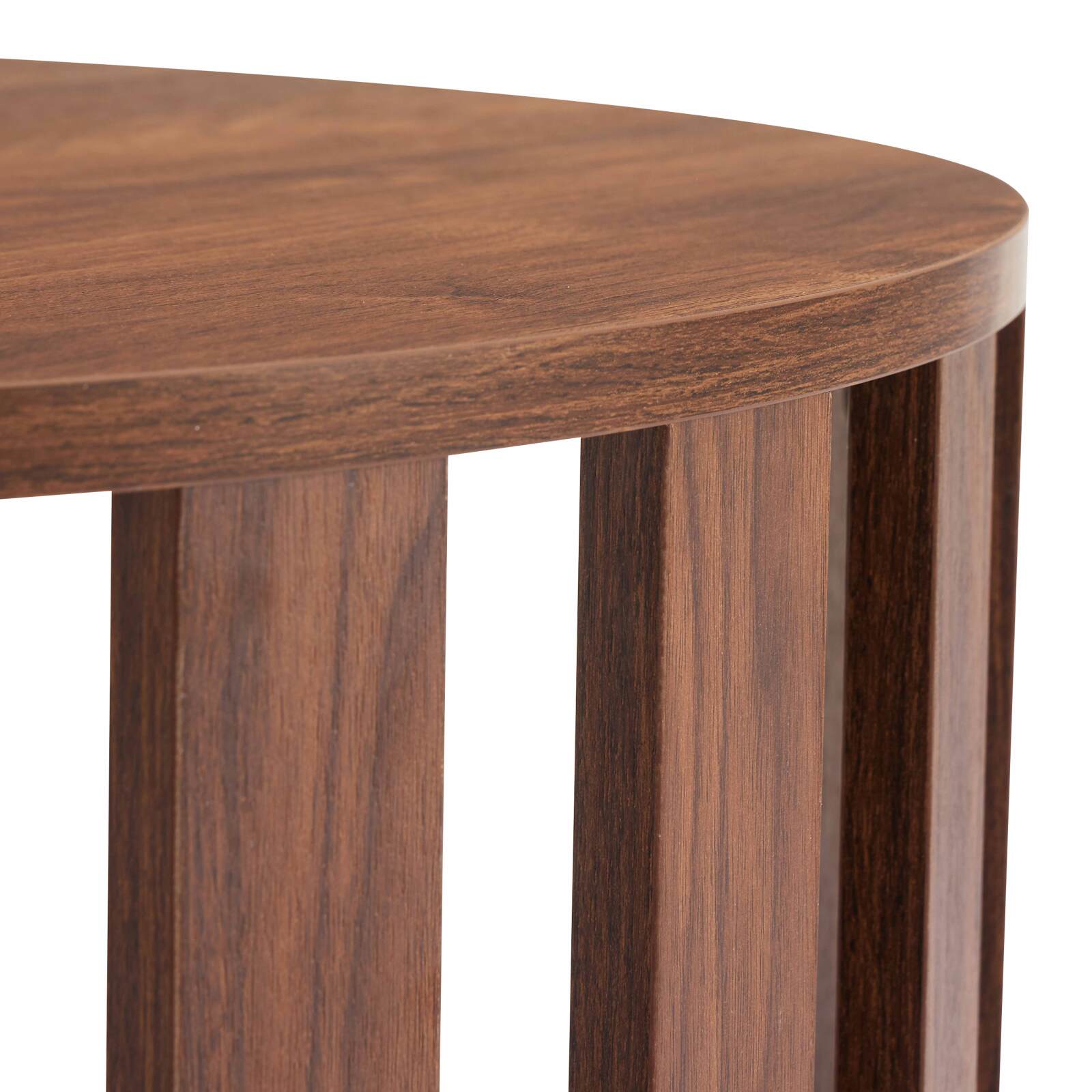 Mesa de centro efecto madera FSC® redonda Ø75 cm