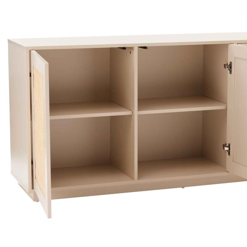 Aparador efecto madera FSC® 3 puertas 160 cm estilo escandinavo (6/8)
