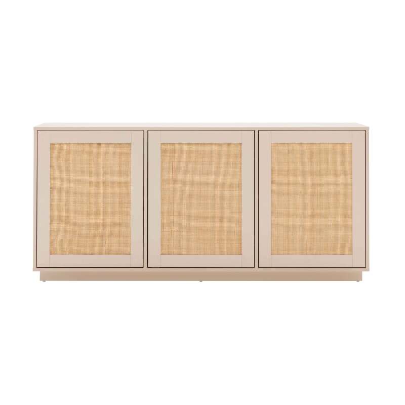 Aparador efecto madera FSC® 3 puertas 160 cm estilo escandinavo (4/8)