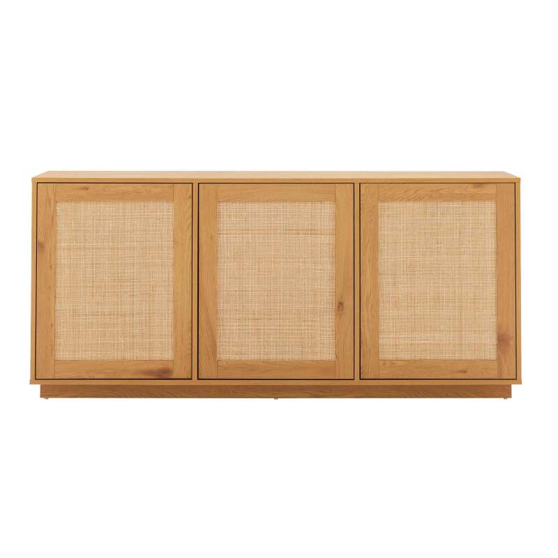 Aparador efecto madera FSC® 3 puertas 160 cm estilo escandinavo (4/8)