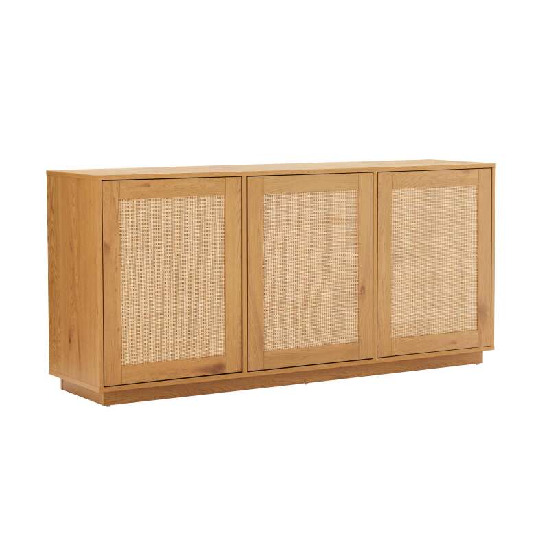 Aparador efecto madera FSC® 3 puertas 160 cm estilo escandinavo