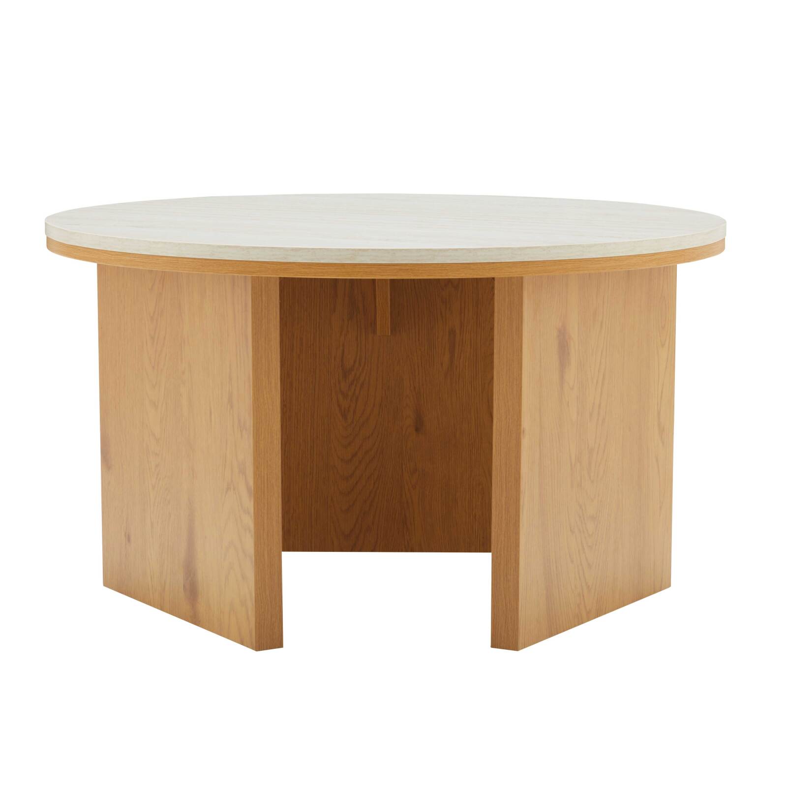 Mesa de centro efecto madera FSC® redonda Ø80 cm