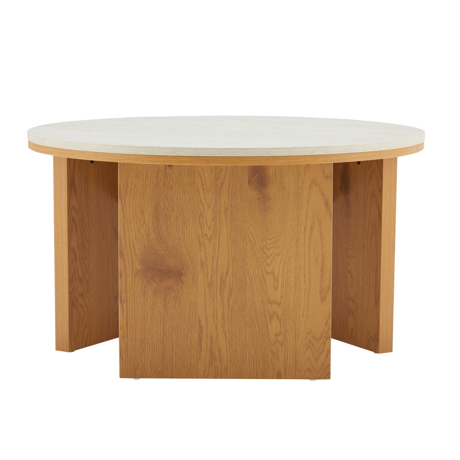 Mesa de centro efecto madera FSC® redonda Ø80 cm