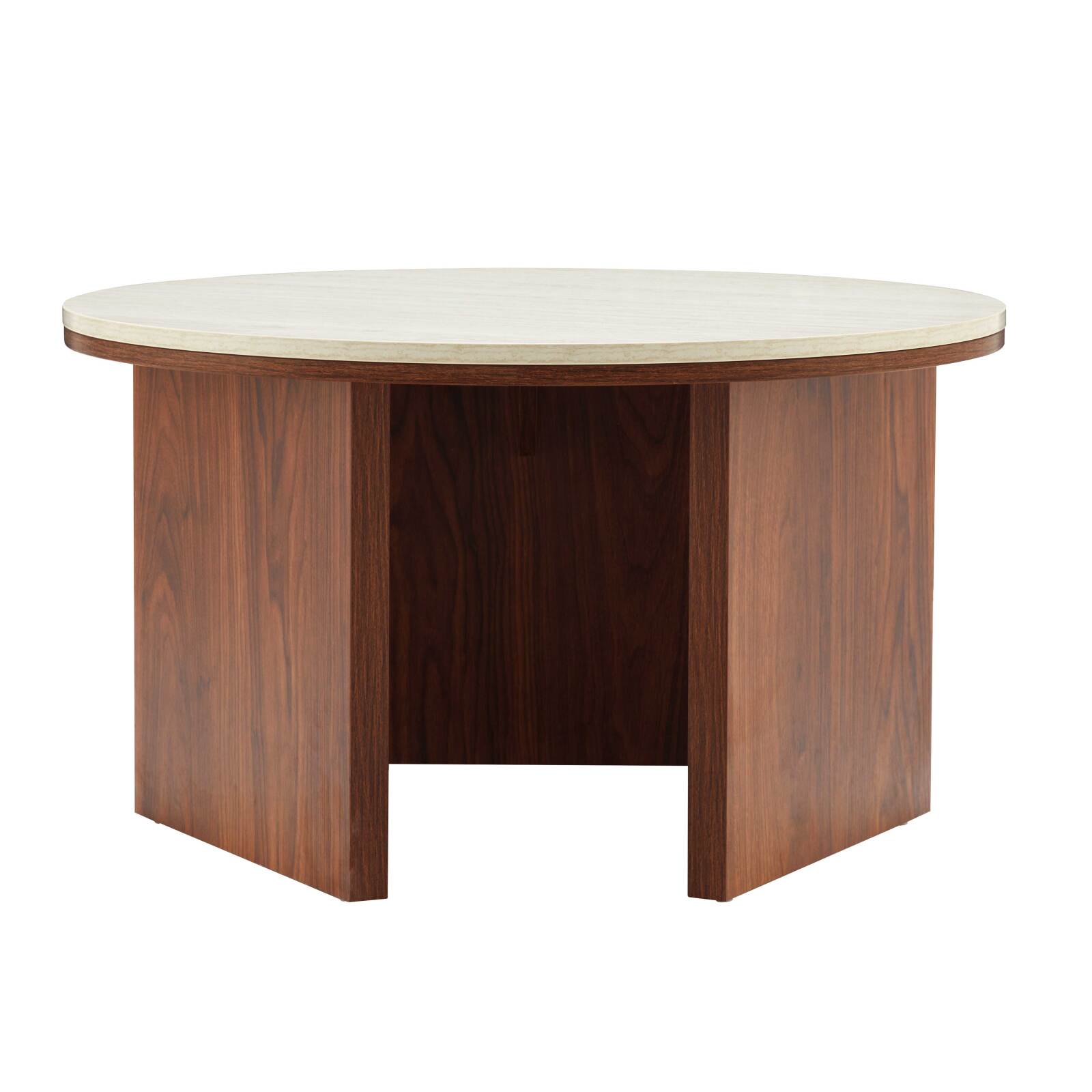 Mesa de centro efecto madera FSC® redonda Ø80 cm