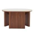 Mesa de centro efecto madera FSC® redonda Ø80 cm