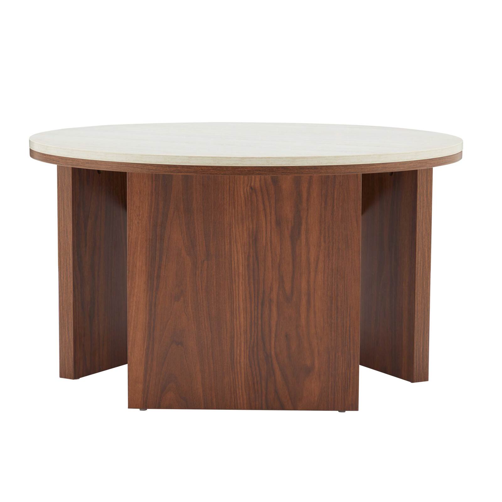 Mesa de centro efecto madera FSC® redonda Ø80 cm