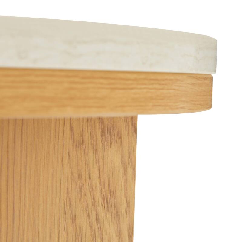 Mesa de centro efecto madera FSC® redonda Ø80 cm (5/7)