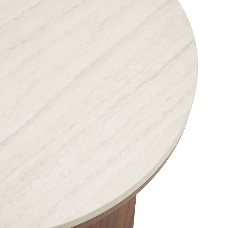 Mesa de centro efecto madera FSC® redonda Ø50 cm (6/7)