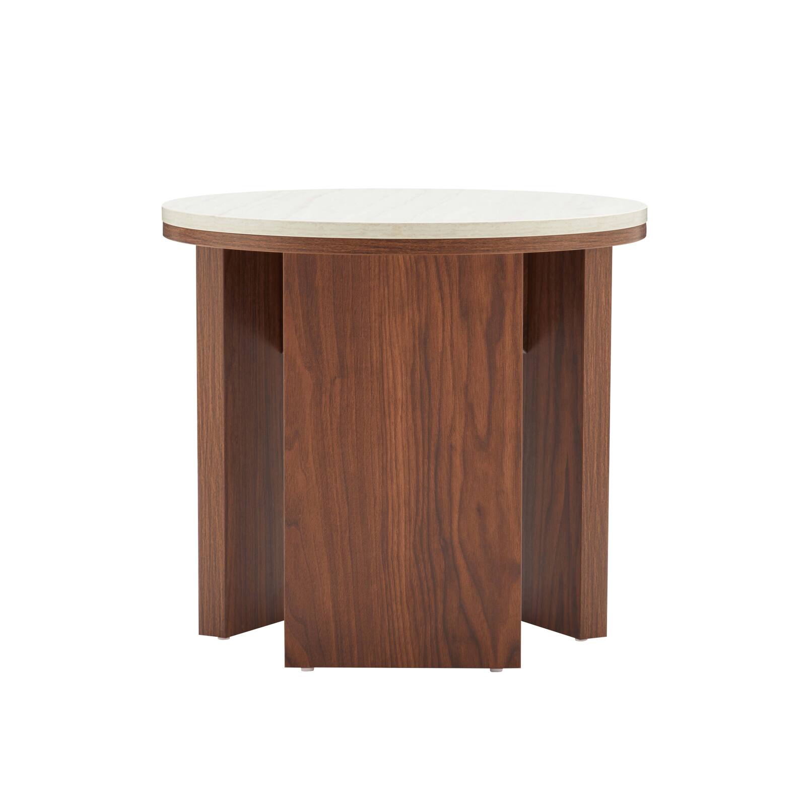 Mesa de centro efecto madera FSC® redonda Ø50 cm