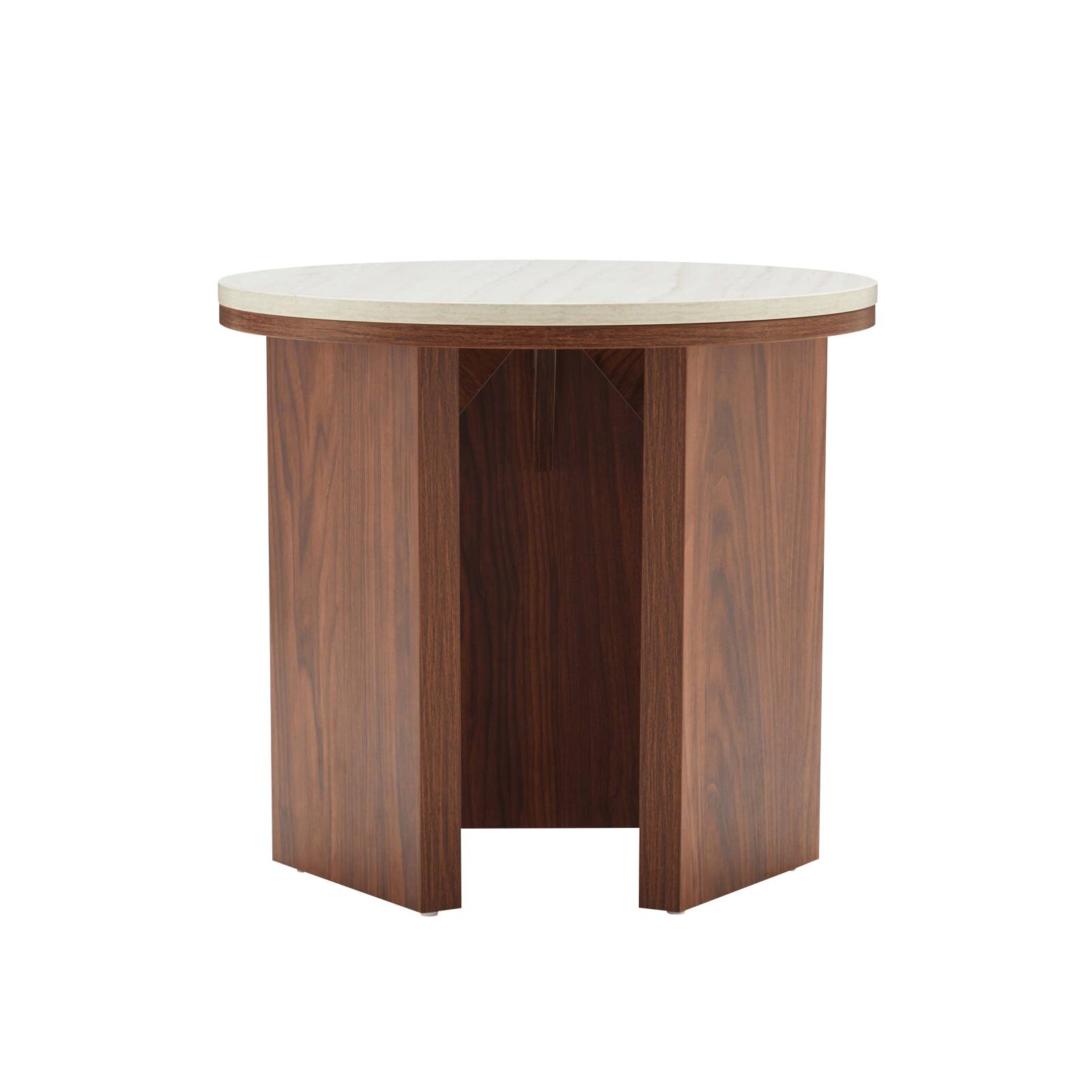 Mesa de centro efecto madera FSC® redonda Ø50 cm