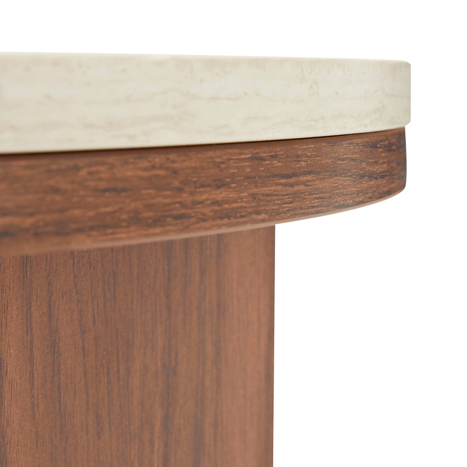 Mesa de centro efecto madera FSC® redonda Ø50 cm