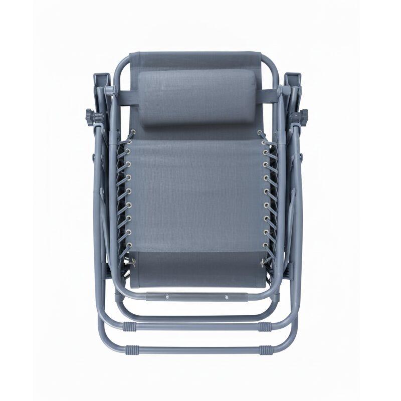 Sillón relax de jardín de metal y textilene reclinable (3/5)