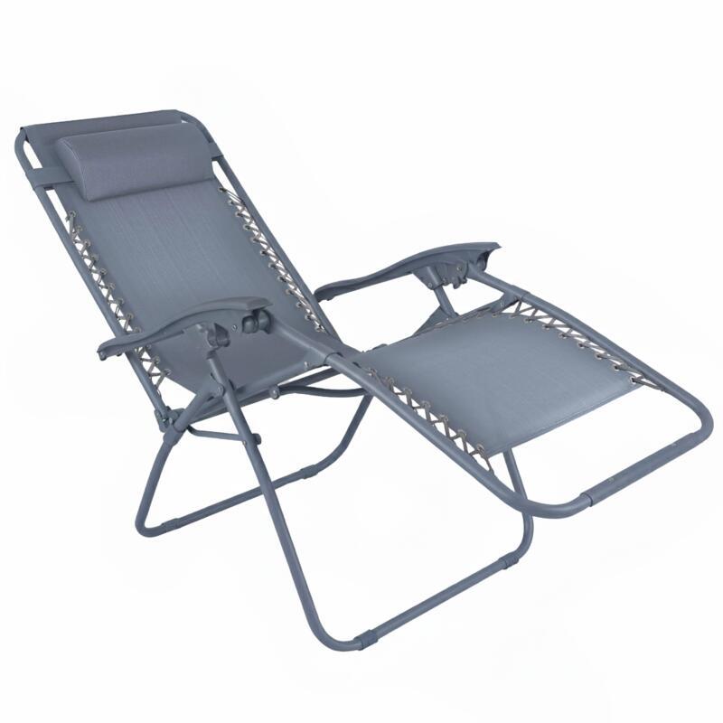Sillón relax de jardín de metal y textilene reclinable (2/5)