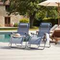 Sillones relax de jardín de metal y textilene reclinables - Lote de 2 - Lifestyle