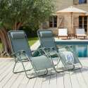 Sillones relax de jardín de metal y textilene reclinables - Lote de 2 - Lifestyle