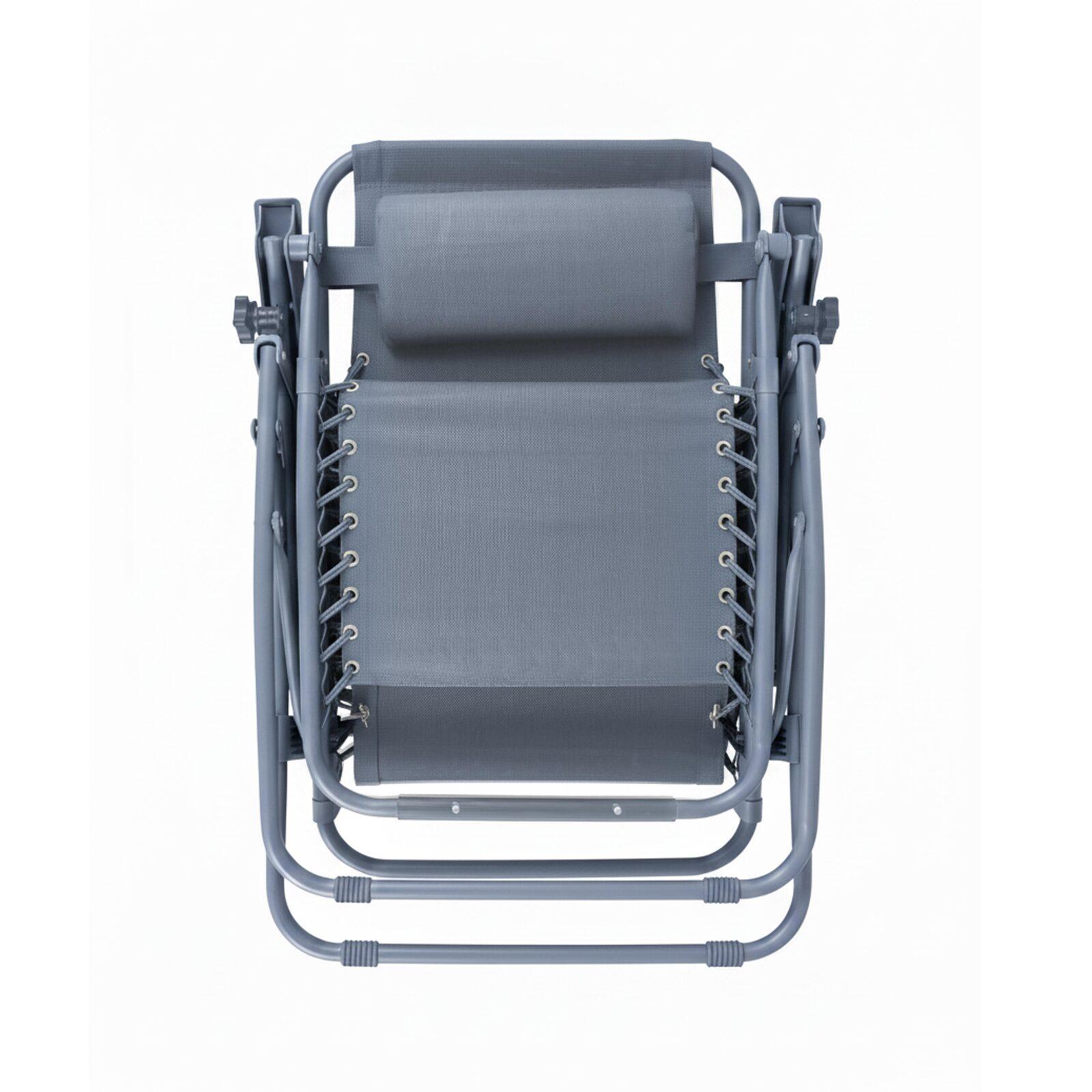 Sillones relax de jardín de metal y textilene reclinables - Lote de 2