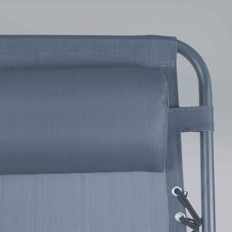 Sillones relax de jardín de metal y textilene reclinables - Lote de 2 (5/6)