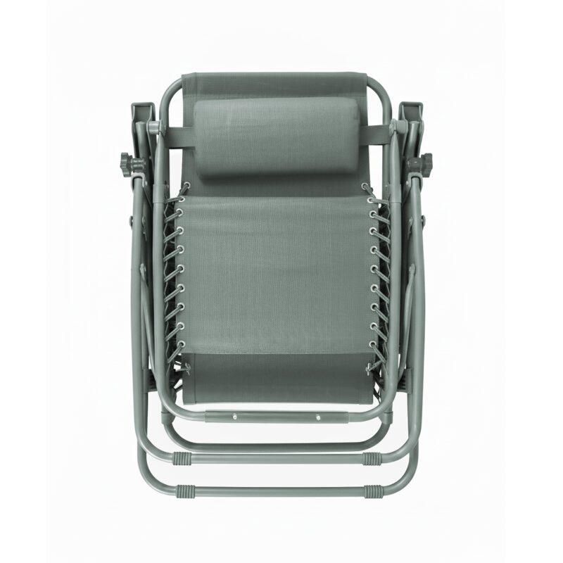 Sillones relax de jardín de metal y textilene reclinables - Lote de 2 (4/6)