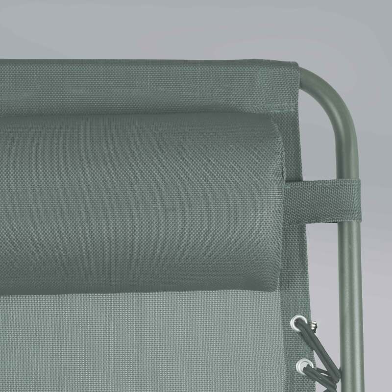 Sillones relax de jardín de metal y textilene reclinables - Lote de 2 (5/6)