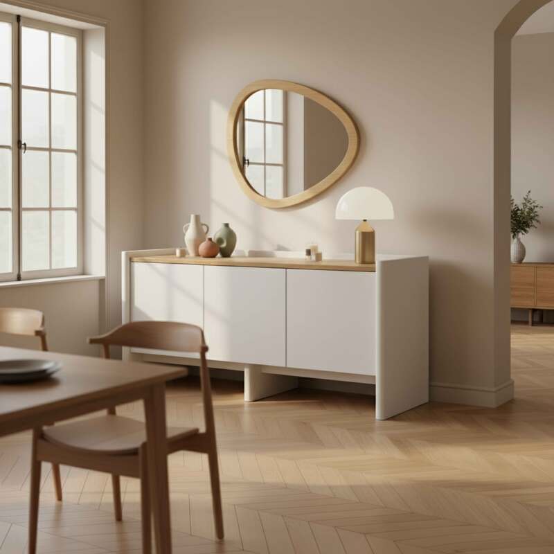 Aparador liso 3 puertas 140 cm