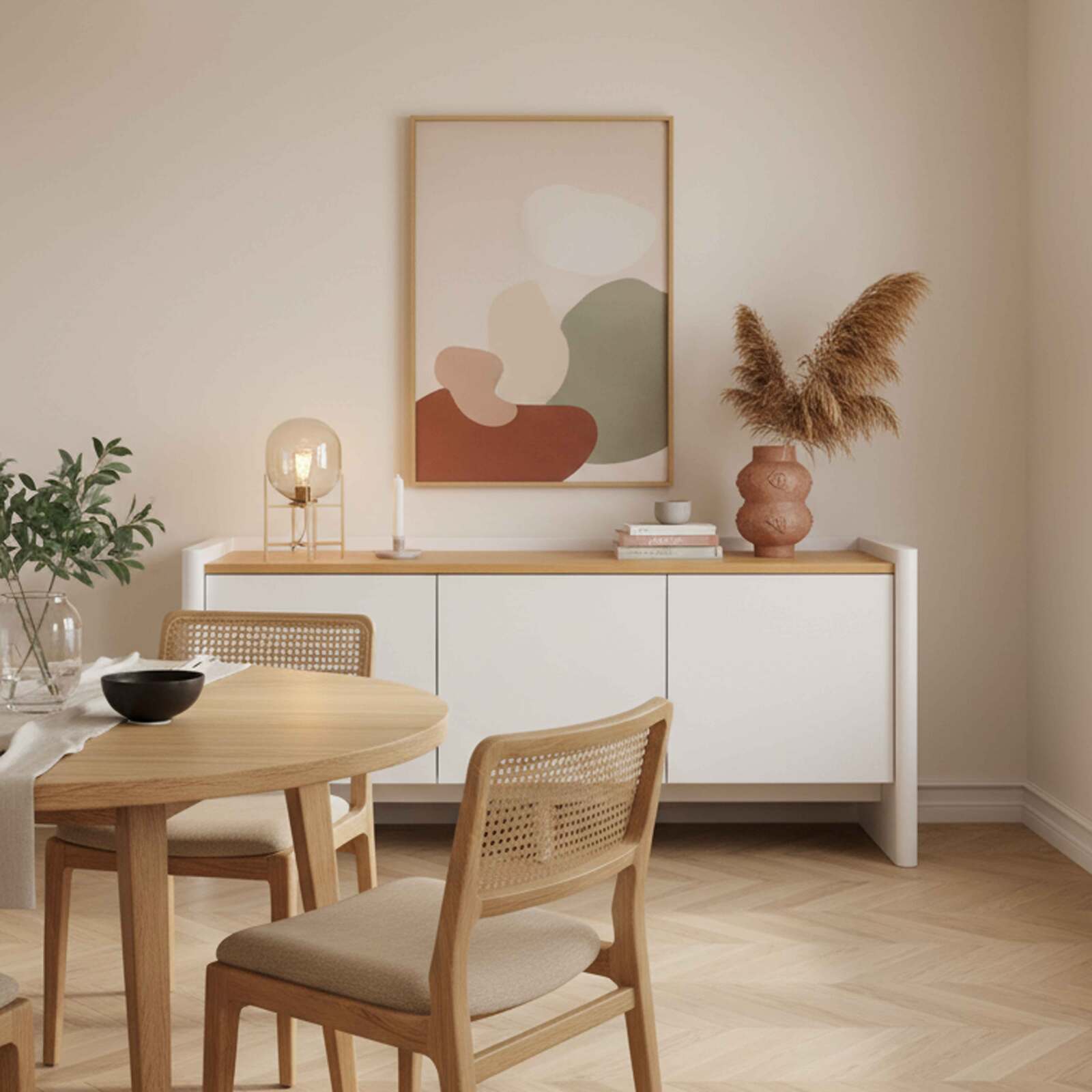 Aparador liso 3 puertas 140 cm