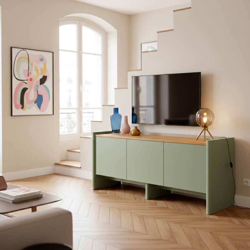 Mueble TV colorido retro 120 cm (3/7)