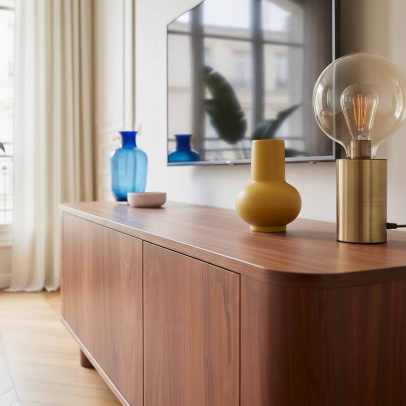 Mueble TV de efecto madera 120 cm (3/8)