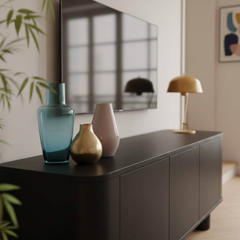 Mueble TV de efecto madera 120 cm (3/8)