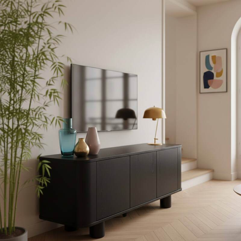 Mueble TV de efecto madera 120 cm (2/8)