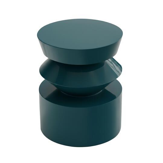 Mesa de centro efecto lacado redonda, Ø40 cm estilo retro | Oviala