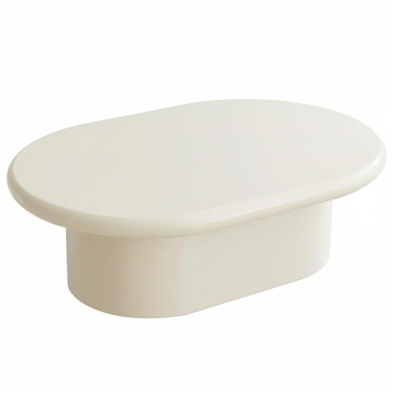 Mesa de centro efecto lacado ovalada 100x70 cm estilo retro