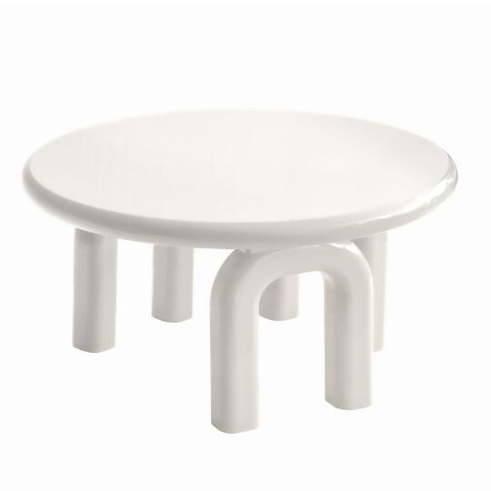 Mesa de centro efecto lacado redonda Ø80 cm estilo retro