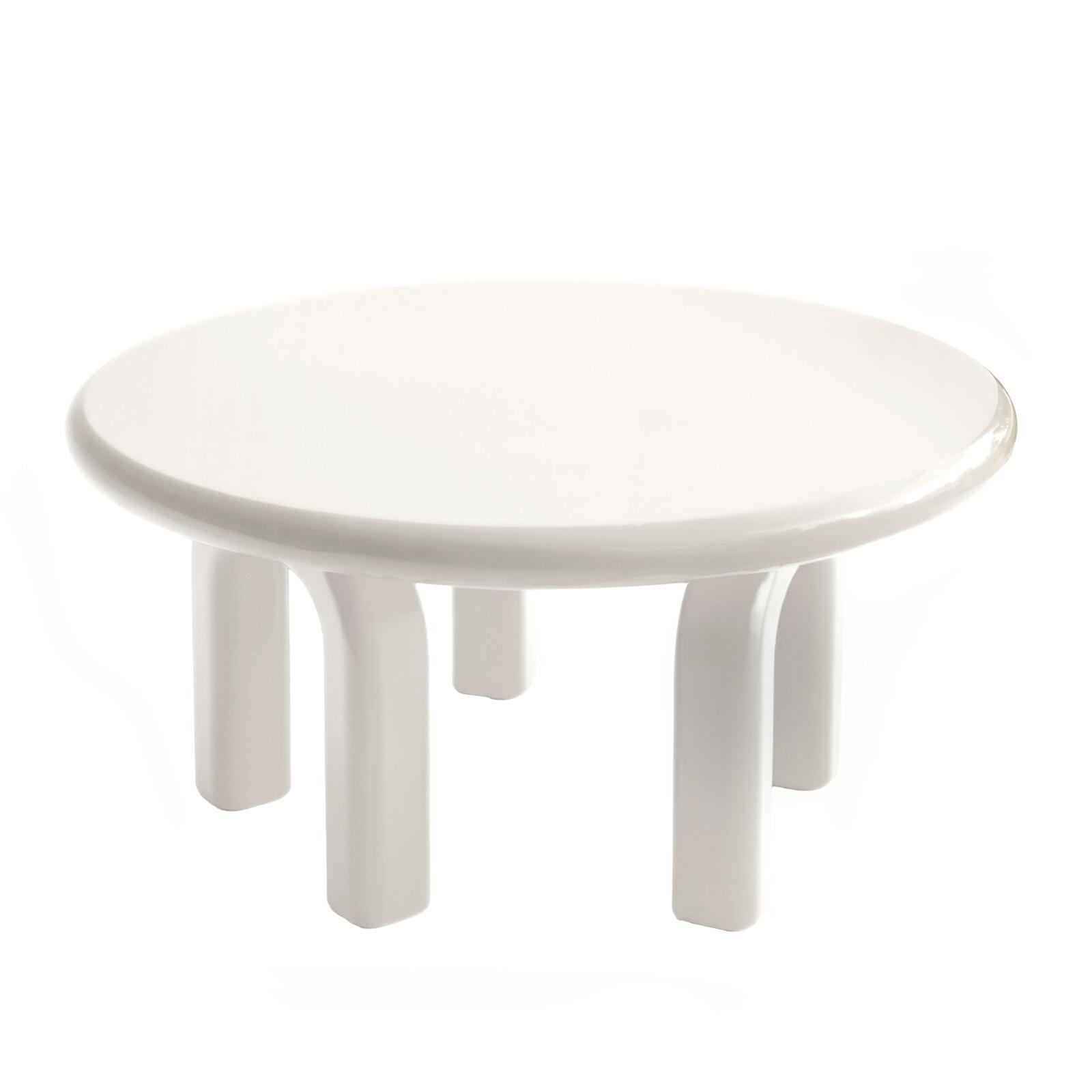 Mesa de centro efecto lacado redonda Ø80 cm estilo retro