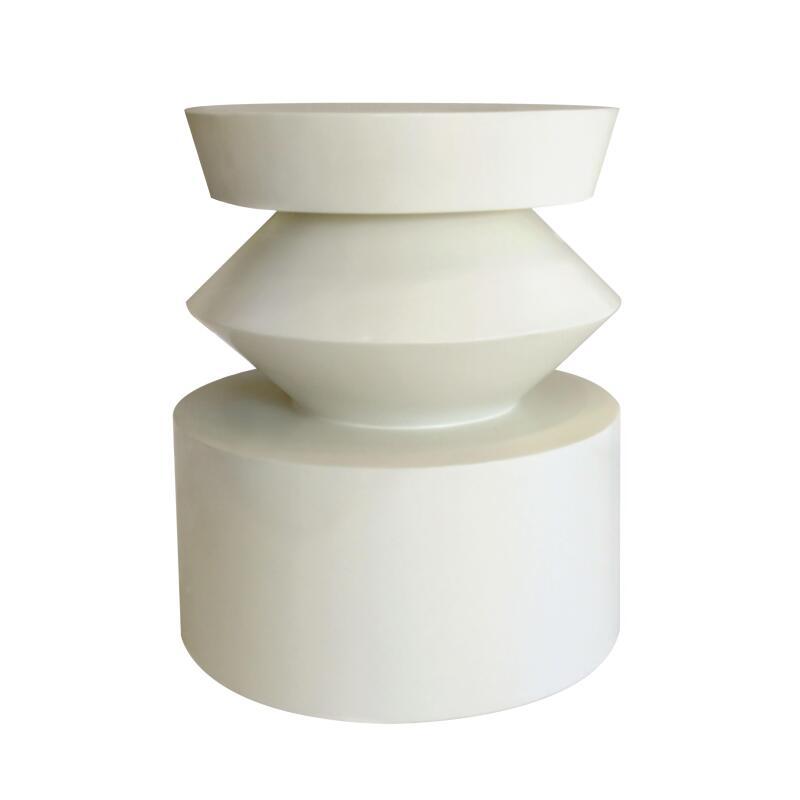 Mesa de centro efecto lacado redonda, Ø40 cm estilo retro (3/4)