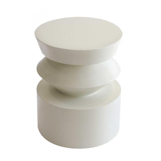 Mesa de centro efecto lacado redonda, Ø40 cm estilo retro | Oviala