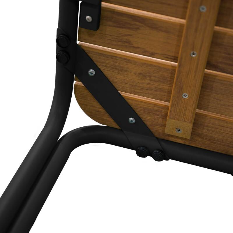 Mesa de jardín bistró cuadrada de metal y polywood 2 personas 70x70 cm (5/6)